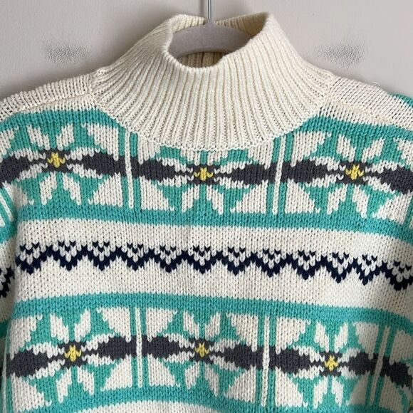 New American Eagle Oversized Fairisle Mock Neck Sweater Size XS Women's - Picture 5 of 10